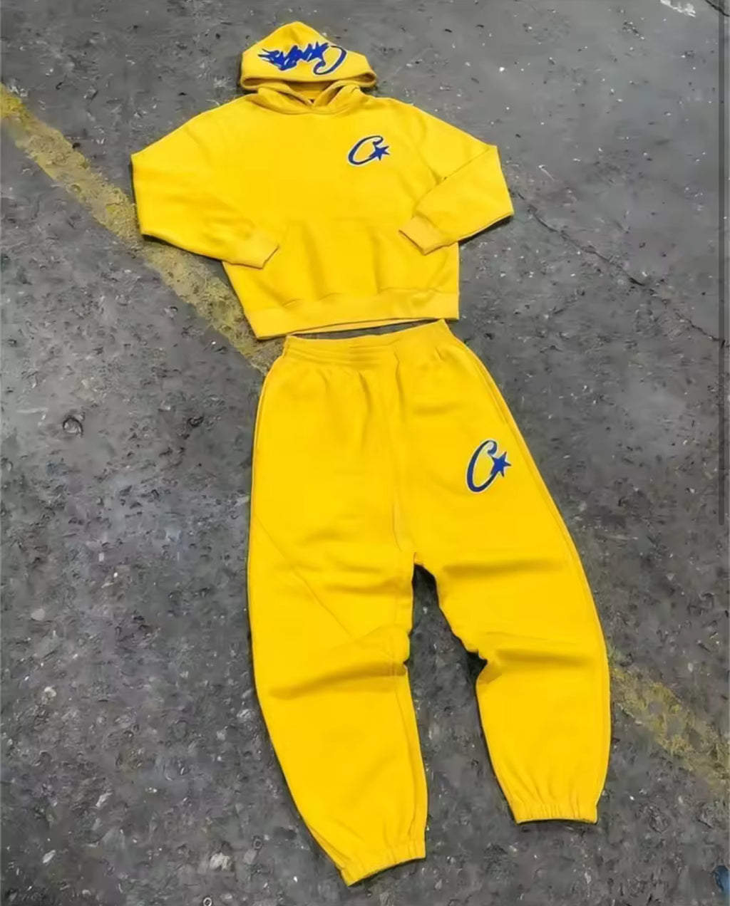 Harajuku parkläder set Street retro Gothic träningsoverall Y2K Trend Hiphop personlighet mönster broderi överdimensionerad träningsoverall